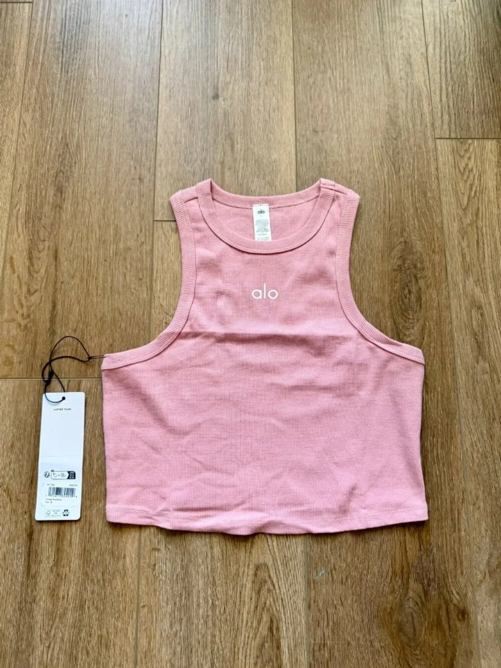 Women Aspire Tank Top Vintage Pink White Alo Yoga FREE SHIPPING NEW Activewear